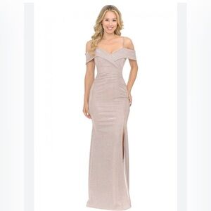 Lenovia Metallic Gold slit dress size M